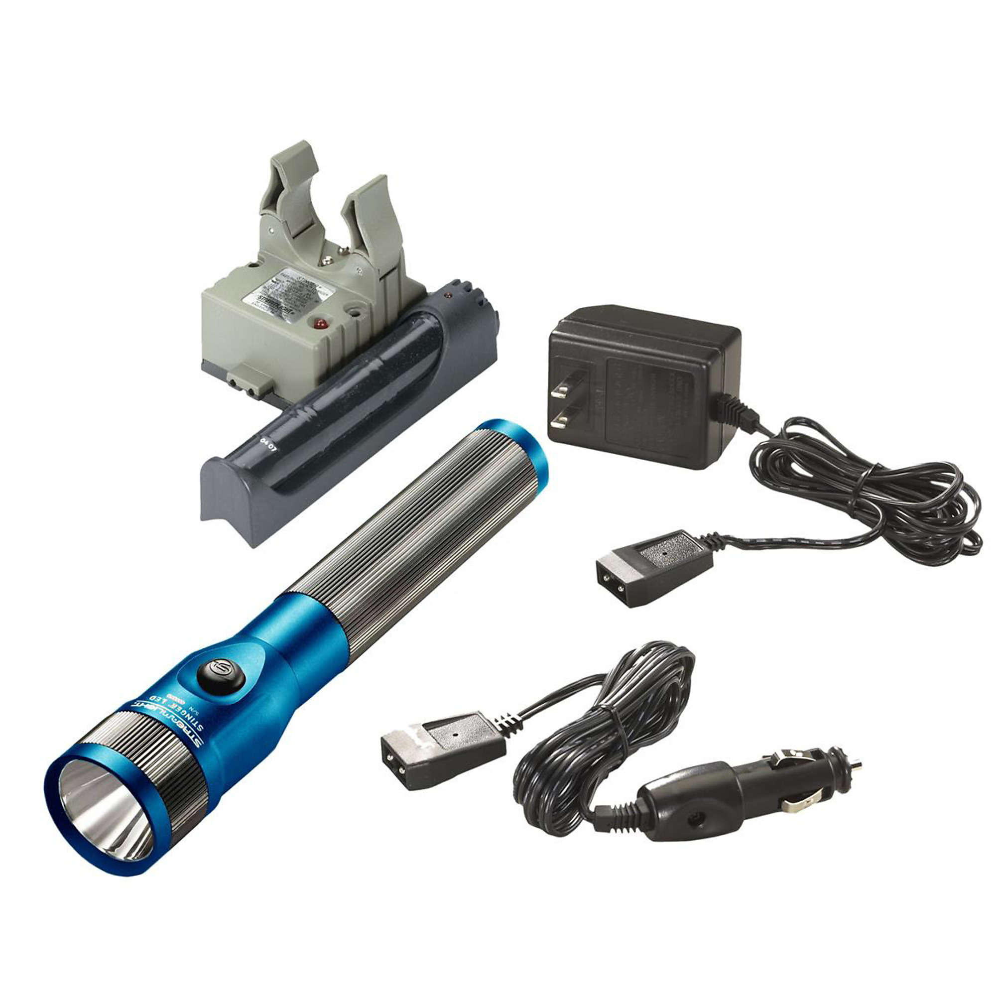 Streamlight Stinger LED Rechargeable Handheld Flashlight — 425 Lumens, 322m Beam, Aluminum, Blue, Model# STL75613